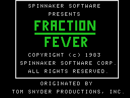 Fraction Fever title screen for Colecovision